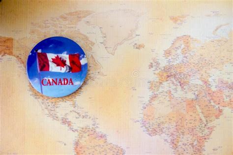 Canadian Circle Flag Symbol With Maple Leaf. Stock Photo - Image of horizontal, photographic ...