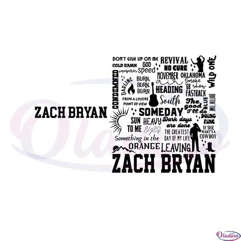 Zach Bryan Tracklist Svg Sun To Me Zach Bryan Svg