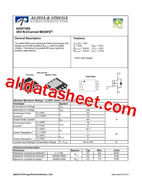 AON7408 Datasheet(PDF) - Alpha & Omega Semiconductors