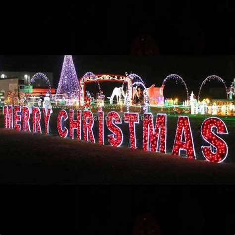 Outdoor Large Merry Christmas Rope Light Sign Lighted Words For Holiday ...