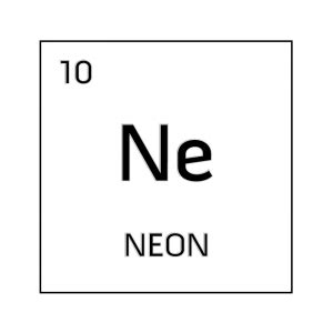 Black and white element cell for neon. | Periodic table, Neon periodic table, Periodic table of ...