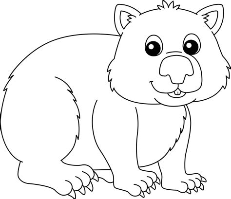 página para colorear de animales wombat aislada para niños 7066903 ...