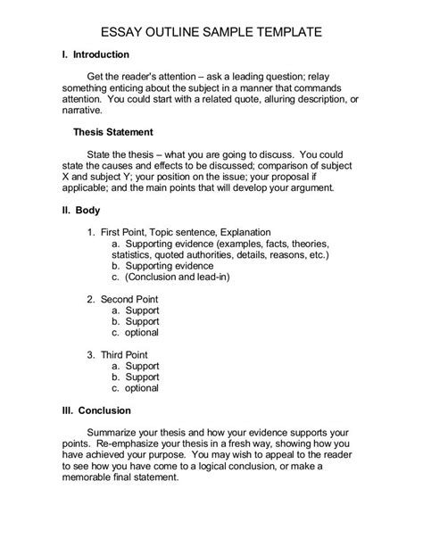 Essay outline sample template1