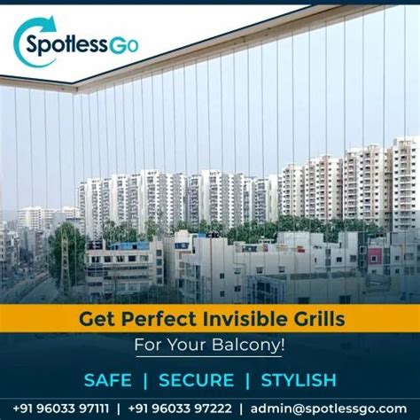 Mild Steel Invisible Balcony Grill Installation Service, For Apartments at Rs 190/sq ft in Hyderabad