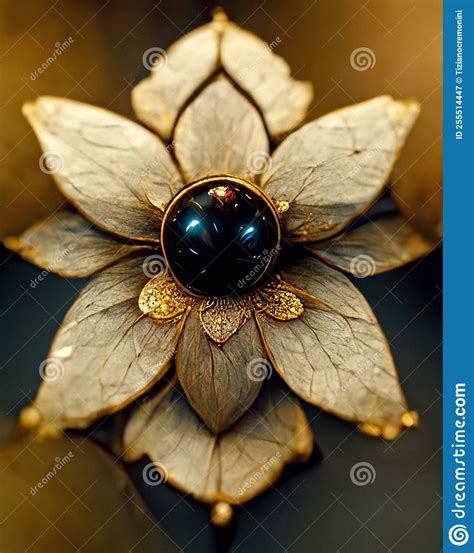 Jewel in the Shape of a Flower, 3d Render and Digital Painting Stock Illustration - Illustration ...