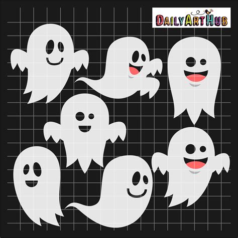 Halloween Funny Ghosts Clip Art Set – Daily Art Hub – Free Clip Art ...