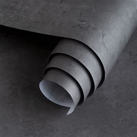 Buy 16"×118" Dark Grey Black Concrete Wallpaper Peel and Stick 3D Matte Textured Thick Concrete ...