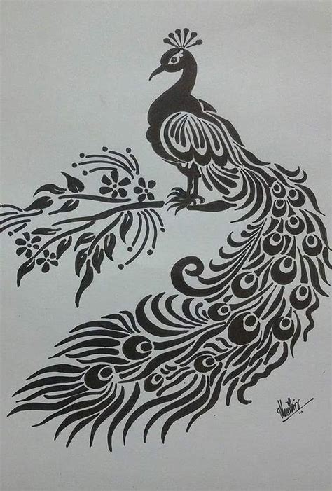 Pencil Sketch Of Peacock Drawing by Kanaga Rajesh - Fine Art America