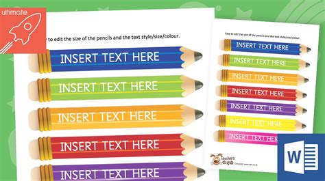 Teacher's Pet » Editable Pencil Labels