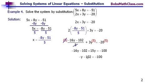 Solving systems of linear equations using substitution (2 of 3) - YouTube