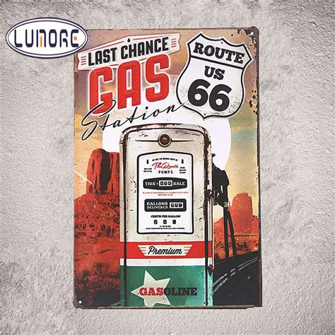 ROUTE 66 Last Chance Gas Station Metal Card Tin Sign by Nostalgic Art ...