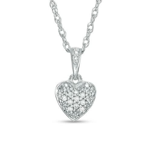 1/20 CT. T.W. Diamond Heart Pendant in Sterling Silver | Zales