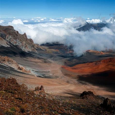 Inside the crater of the Haleakala Volcano in Haleakala National Park.