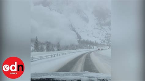 Video captures astonishing avalanche covering highway with snow in US ...