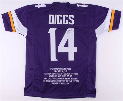 Stefon Diggs Signed Career Highlight Stat Jersey (TSE COA) | Pristine ...