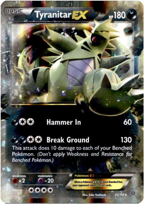 Pokemon X Y Ancient Origins Single Card Ultra Rare Holo Tyranitar EX 42 ...