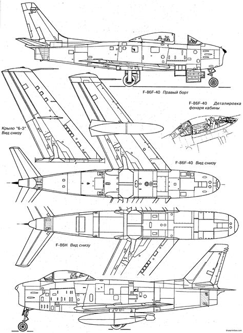 north american f 86 sabre 3 - BlueprintBox.com - Free Plans and Blueprints of Cars, Trailers ...