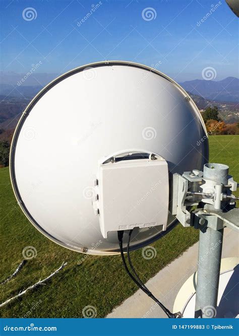 Microwave Link Transmission Antenna Dish on a Telecommunication ...