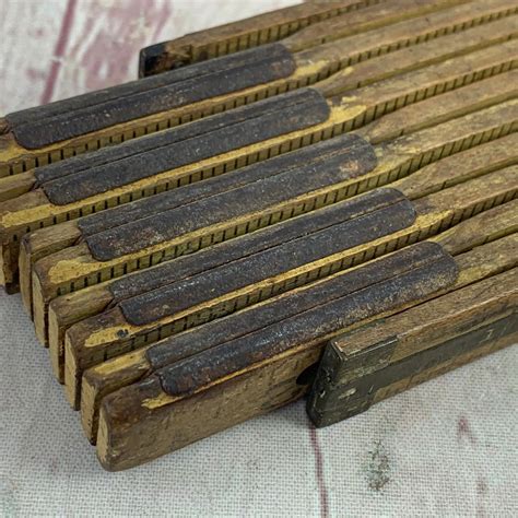 Vintage Old Wood Folding Tape Measure Extension Ruler Neat - Etsy