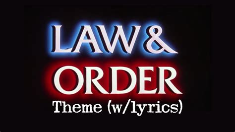 LAW & ORDER Theme (w/lyrics) - YouTube