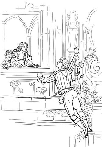 Romeo and Juliet Balcony Scene coloring page | Free Printable Coloring ...