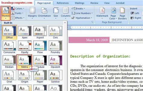 Microsoft Office Word 2007-Learn the Page Layout Tab in MS Word | IT Online Training