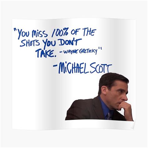 "Michael Scott's Inspirational Quote (Colour)" Poster for Sale by ...