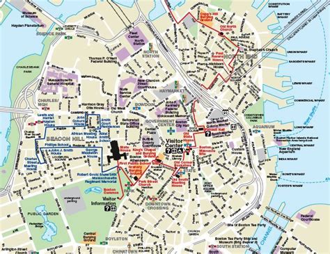 Printable Map of Boston | Explore Boston - Walking Tours | Places to Visit | Pinterest