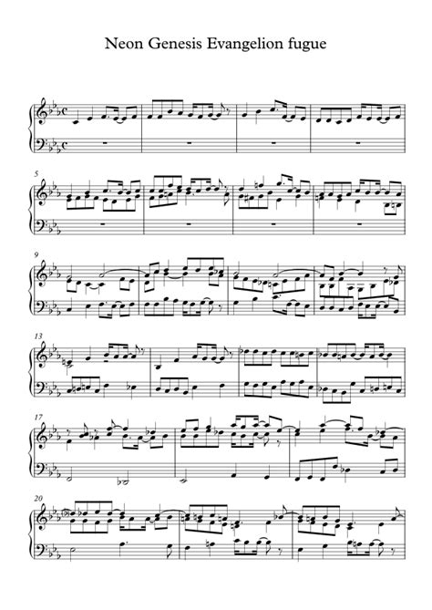 Neon Genesis Evangelion opening fugue by Emmanuel Schultz Sheet Music for Piano Solo at Sheet ...