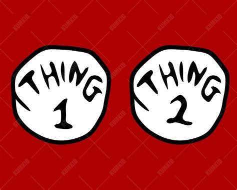 Thing One Thing Two svg Thing 1 Thing 2 SVG Dr SVG Seuss | Etsy