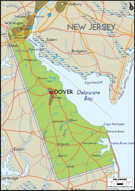 Physical Map of Delaware and Delaware Physical Map | Map of delaware ...