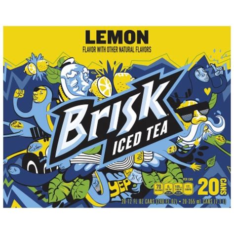 Lipton Brisk Lemon Iced Tea, 20 cans / 12 fl oz - Fry’s Food Stores