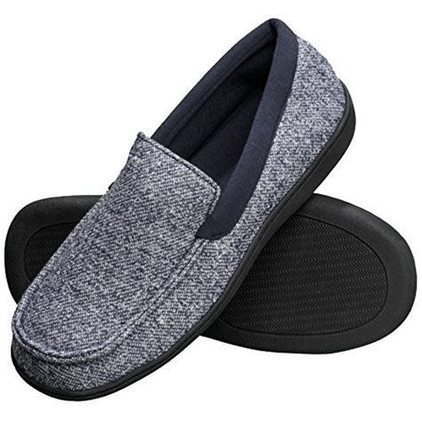 Hanes Men's Slippers House Shoes Moccasin Comfort Memory Foam Indoor Outdoor Fresh IQ (Medium (8 ...