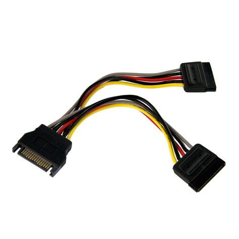 StarTech.com 6in SATA Power Y Splitter Cable Adapter - M/F - Power Splitter - SATA Power (M) to ...