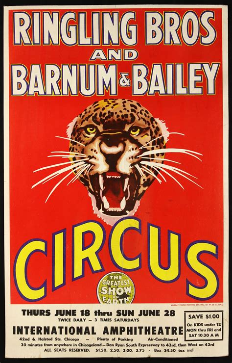 Lot Detail - 1960's circa Ringling Brothers and Barnum and Bailey Circus Poster Leopard - Lot of ...