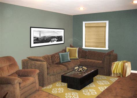 Teal And Brown Living Room