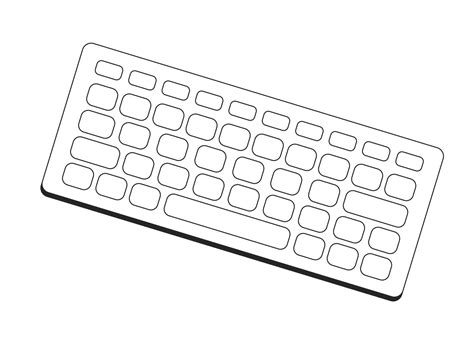 Computer keyboard flat monochrome isolated vector object. Input device ...