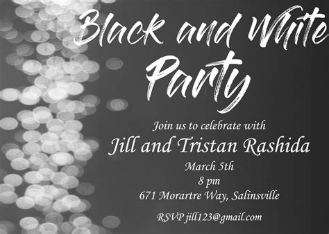 Black and White Party Invitations NEW selections Summer 2023