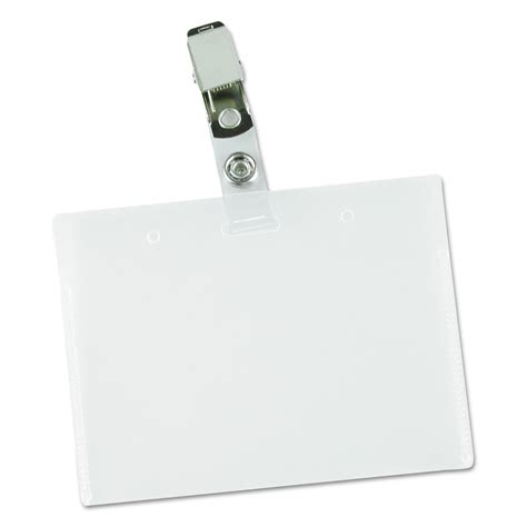 Deluxe Clear Badge Holder w/Garment-Safe Clips, 2.25 x 3.5, White Insert, 50/Box - 3S Corp