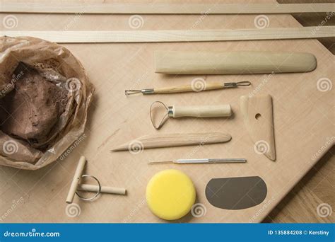 Ceramic tools stock photo. Image of basic, cutter, sponge - 135884208