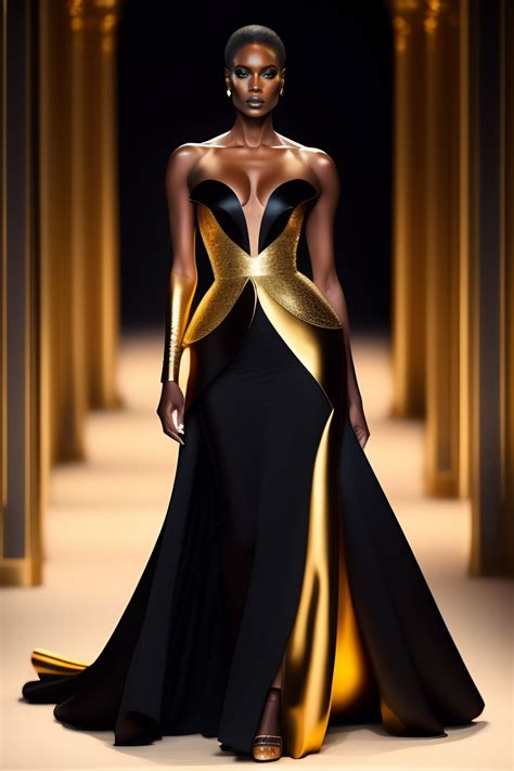 Lexica - Create a futuristic elegant and haute couture evening dress ...