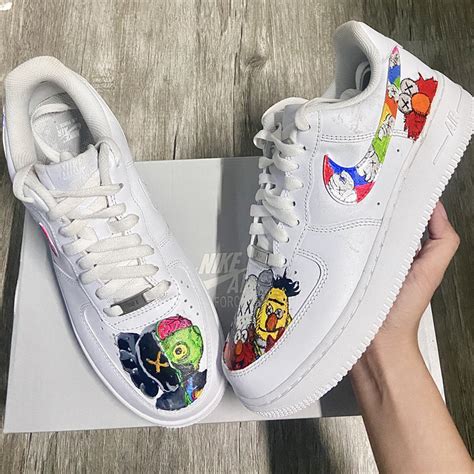 Custom Kaws Shoes For Air Force 1 Graffiti Hand Painted Sneaker - The ...