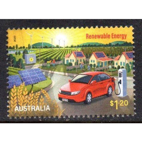 AUSTRALIA: 2023, SUSTAINABLE FUTURE. RENEWABLE ENERGY, USED SHEET STAMP ...