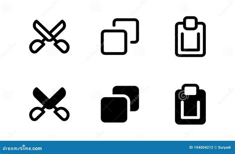 Cut, Copy, and Paste Icons in Document or File Editing Stock Vector - Illustration of tool, flat ...