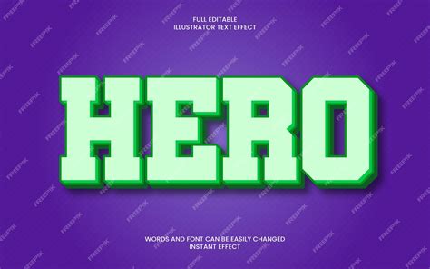 Premium Vector | Hero text effect