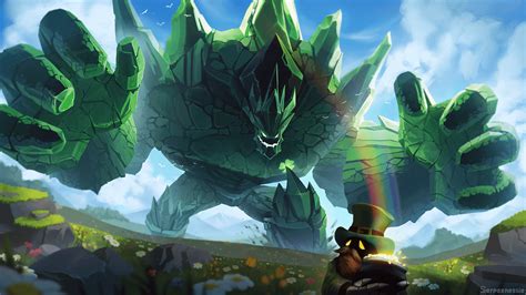 Shamrock Malphite - Fan Splash Art : r/leagueoflegends