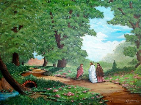 Road to Emmaus inspired painting. By: Jaynne Sanderson | Road to emmaus ...