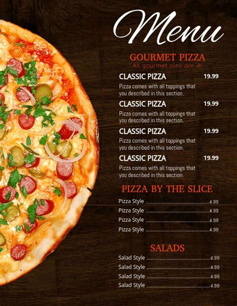 1,400+ Pizza Customizable Design Templates | PosterMyWall | Pizza menu ...