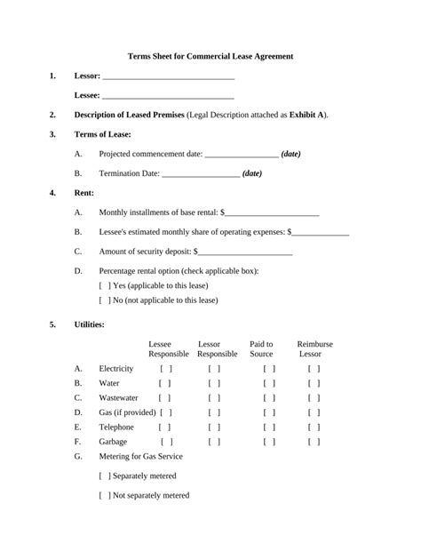 commercial lease agreement Doc Template | pdfFiller