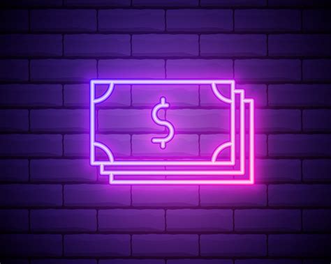 Neon light. Cash money line icon 2221930 Vector Art at Vecteezy